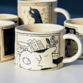 Handmade Sleepy Cat Mug Ceramic Tableware Matte Finish Unique Design Gift For Her Christmas Gift For Pet Lover