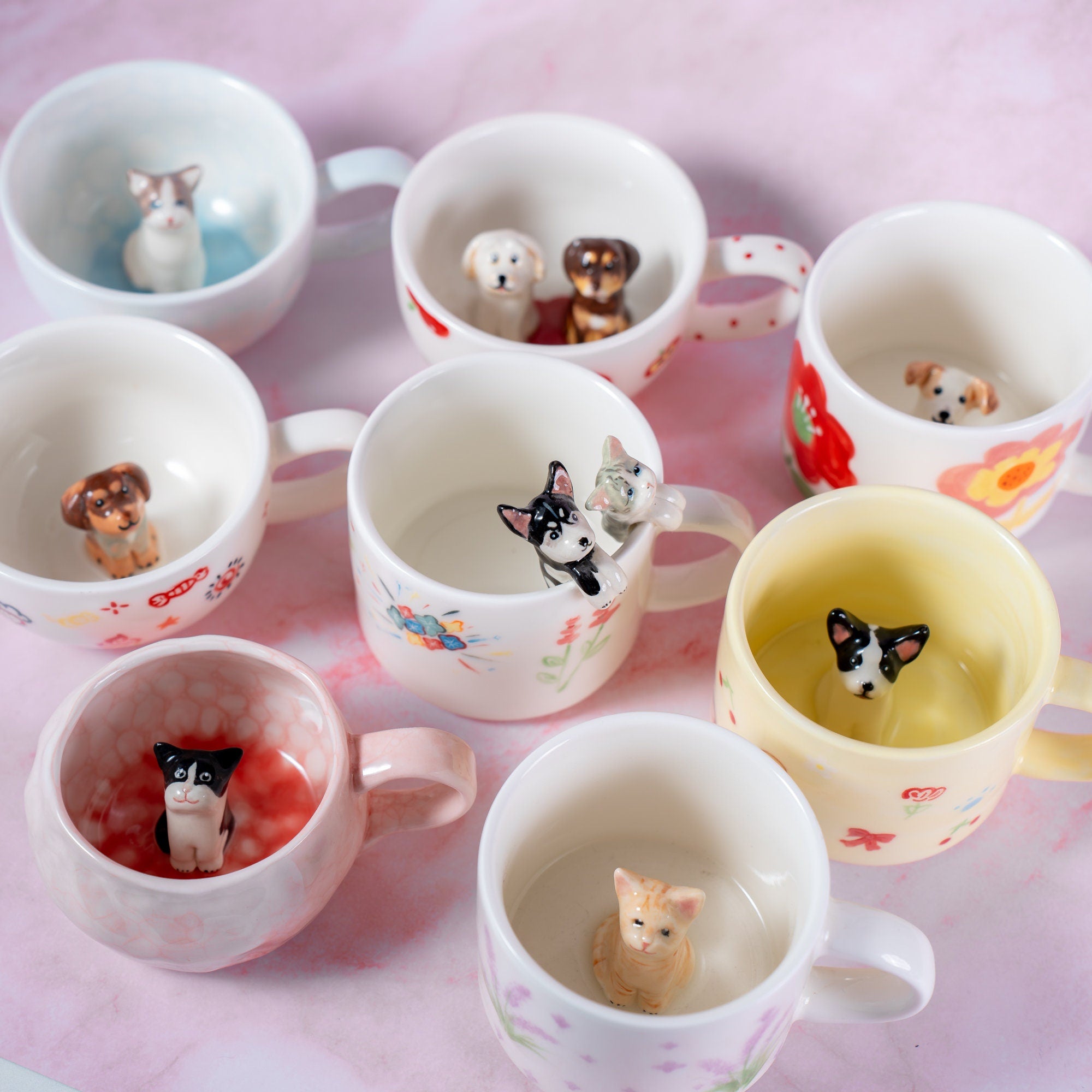 Personlaized Pet Mug Custom Your idea Handmade Coffee Mug Birthday Gift for Pet Owner Family Gift Cute Dog  Cappuccino Mug Hidden Animal Cup