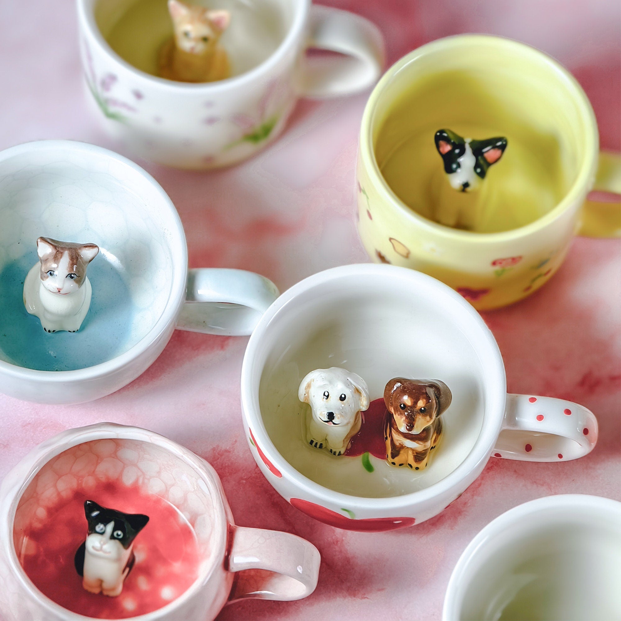 Personlaized Pet Mug Custom Your idea Handmade Coffee Mug Birthday Gift for Pet Owner Family Gift Cute Dog  Cappuccino Mug Hidden Animal Cup