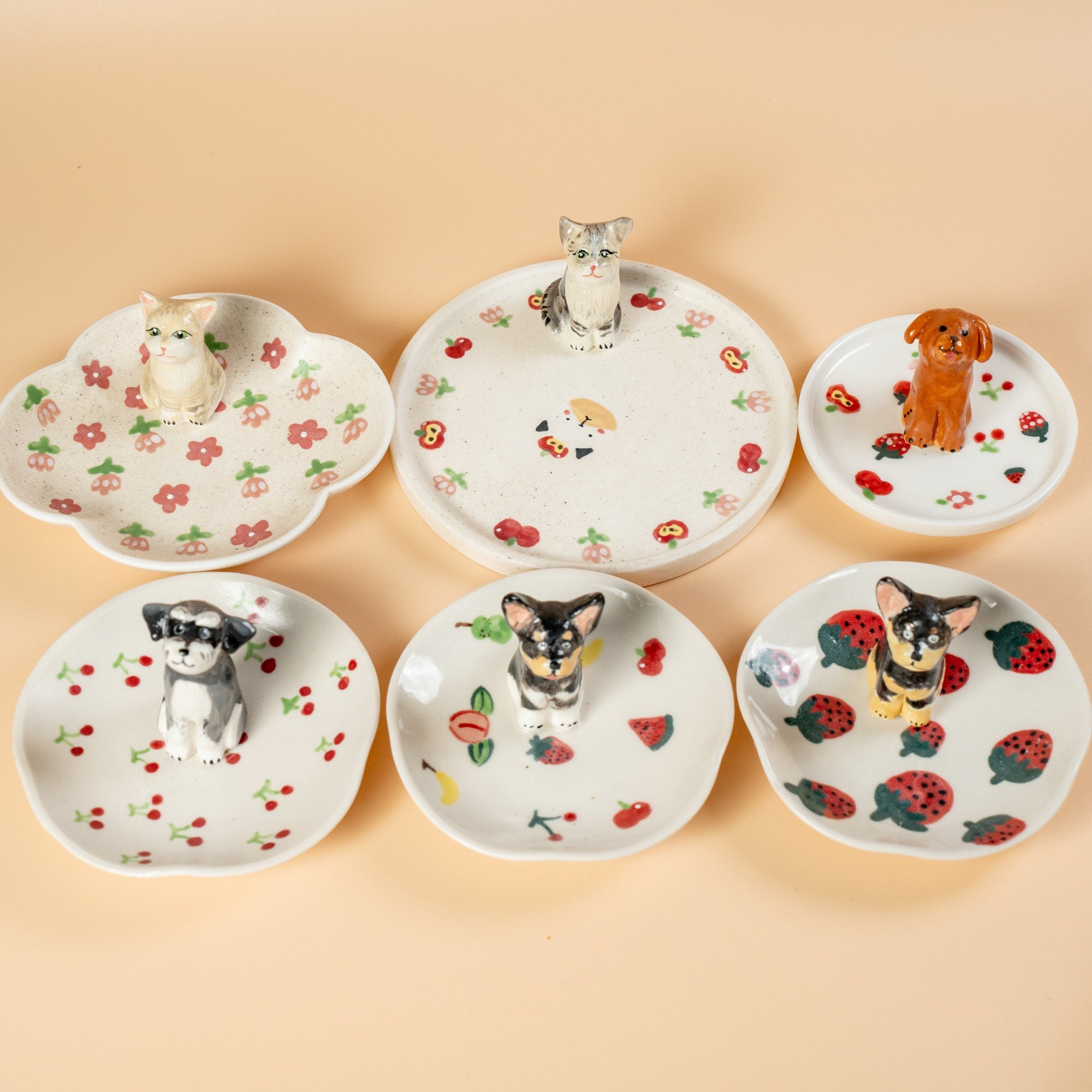 Custom Pet Ring Dish Pet Figurine Ceramic Jewelry Holder For Pet Lover Handmade Dog Trinket Dish Personalized Pet Lover Gift Y2K