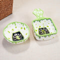 Handcrafted Ceramic Cat Jewelry Dishes, Playful Paw Design in Green, Perfect for Treats or Decor - Unique Cat-Lover Gift, Kitty Ring Dishes