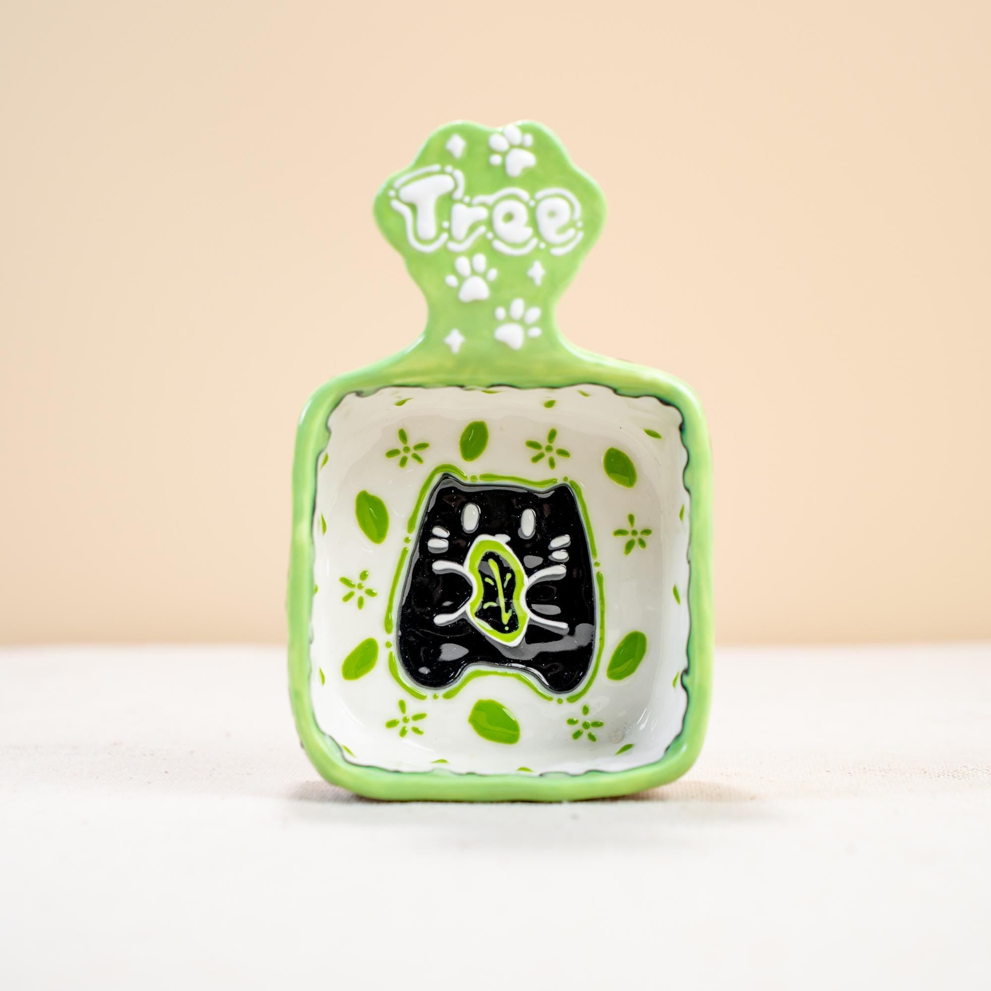 Playful Drip Glaze Cat Dishes - Unique Handmade Ceramic Mini Bowls for Sauces, Snacks, and More in Cheerful Green/Pink/Blue, Pet Lover Gift