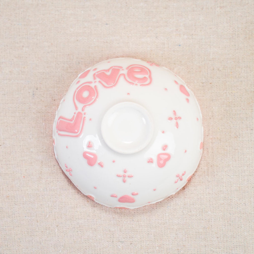 Party Cat Ceramic Kitchenware Collection: Pink Rind Dish/Jewelry Dish/Snack Bowl/Ice Cream Bowl, Black Kitty Small Coffee Mug, Handmade Gift