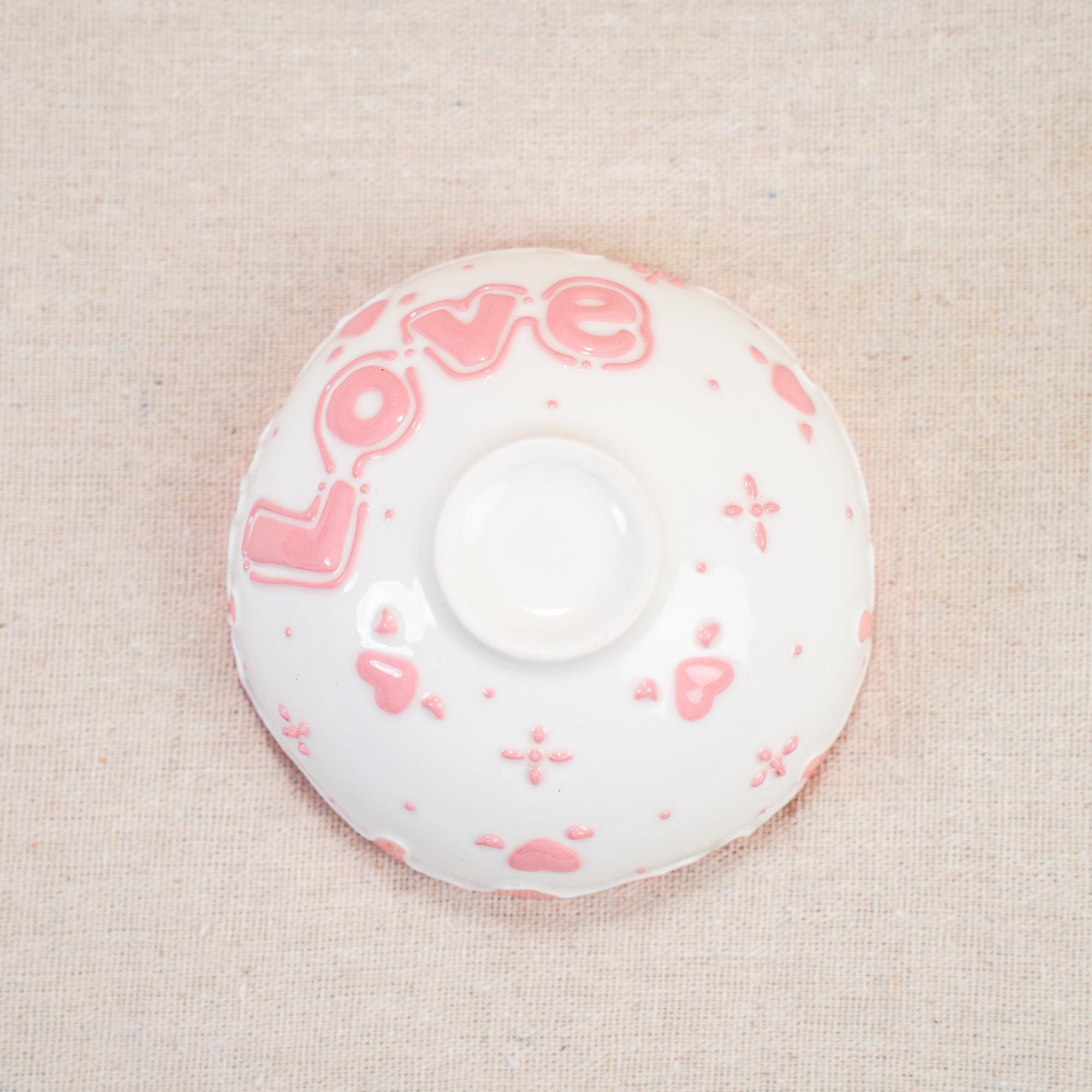 Party Cat Ceramic Kitchenware Collection: Pink Rind Dish/Jewelry Dish/Snack Bowl/Ice Cream Bowl, Black Kitty Small Coffee Mug, Handmade Gift