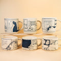 Ceramic Coffee Mugs Handpainted Cat 17ounces Handmade Cat Mug Pottery Mug Cat Mug Great Valentines Day gift birthday gift Housewarming gift