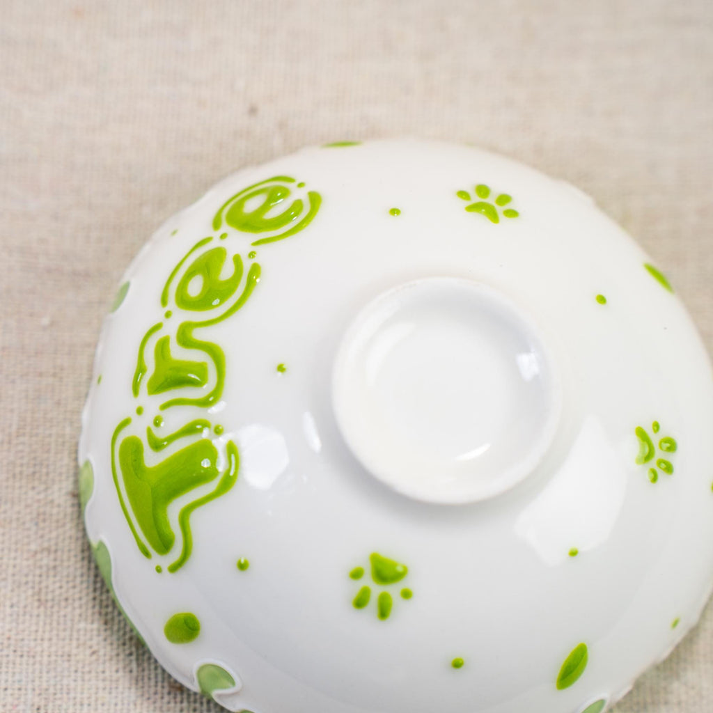 Handcrafted Ceramic Cat Jewelry Dishes, Playful Paw Design in Green, Perfect for Treats or Decor - Unique Cat-Lover Gift, Kitty Ring Dishes