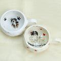 Custom Cute Pet Mug Handmade Personlized Pet inside Cute Paw Mug Handpainted Red Hearts Dog Mug Great Memorial  Gift for Cat Lover Y2K