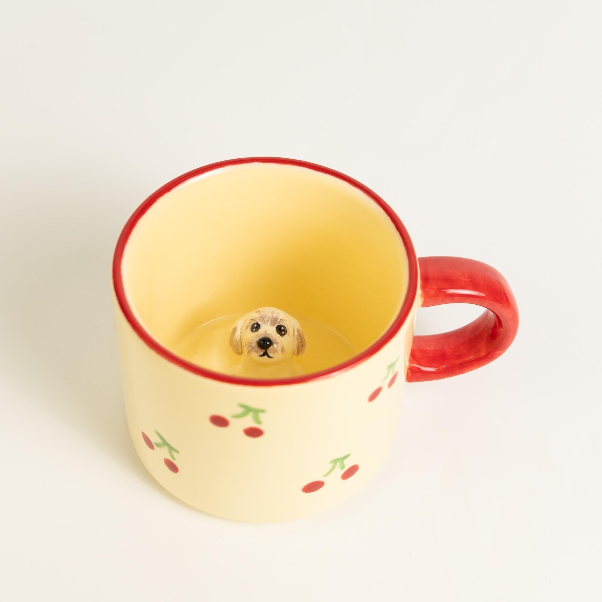 Custom Pet Mug Personalized Handmade Ceramic Dog Coffee Mug with Special Pattern Unique Cat Mug Birthday Gift for Pet Owner Fruit Cherry Mug