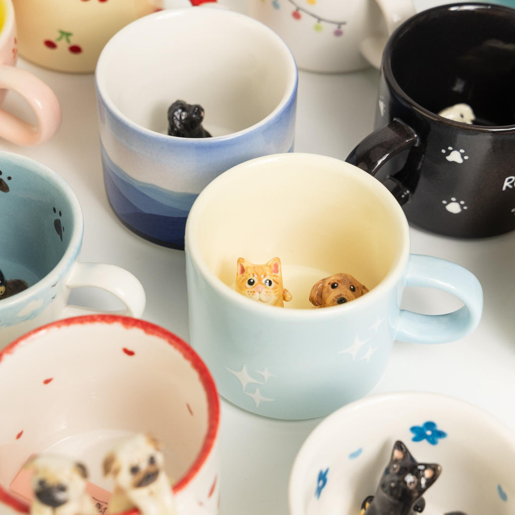 Custom Pet Mug Personalized Handmade Ceramic Dog Coffee Mug with Special Pattern Unique Cat Mug Birthday Gift for Pet Owner Fruit Cherry Mug