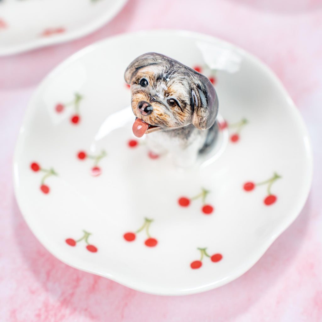 Custom Pet Ring Dish Personalized Fruit Sakura Cat Figurine Handmade Ceramic Cute Jewelry Holder Pet Lover Gift Unique Gift for Pet Lover