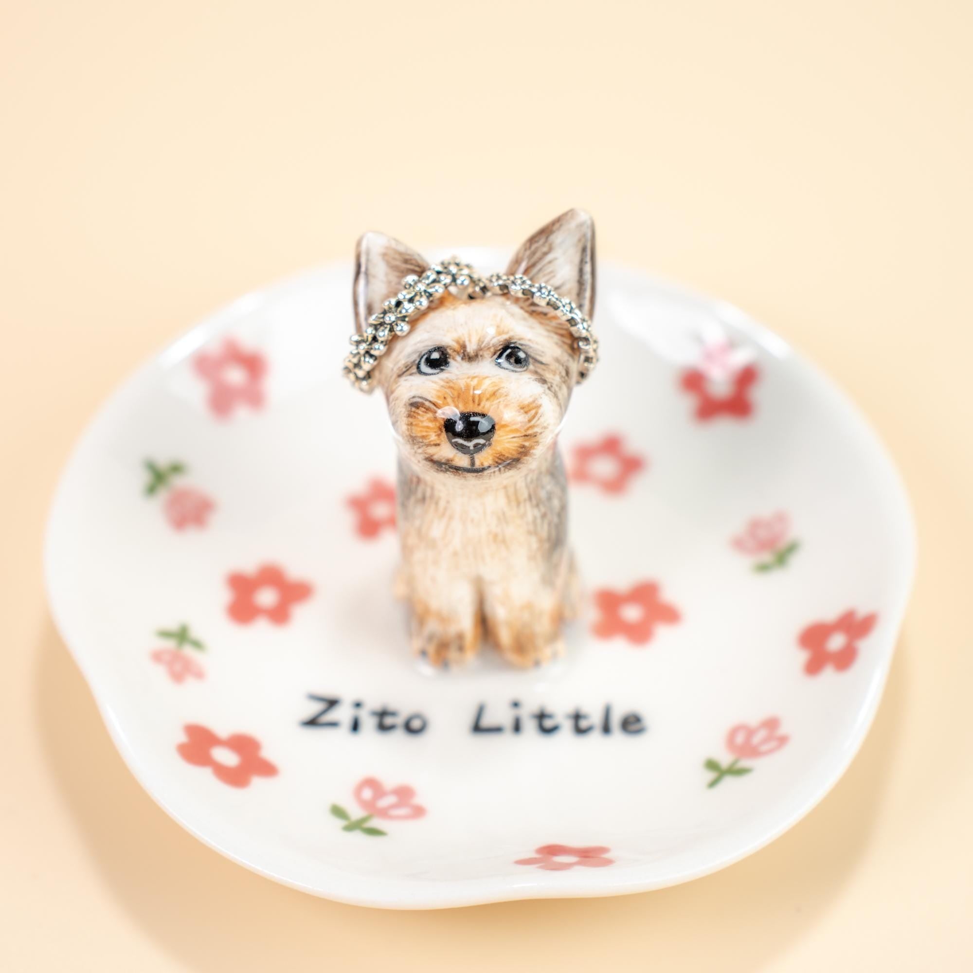 Custom Pet Ring Dish Personalized Fruit Sakura Cat Figurine Handmade Ceramic Cute Jewelry Holder Pet Lover Gift Unique Gift for Pet Lover