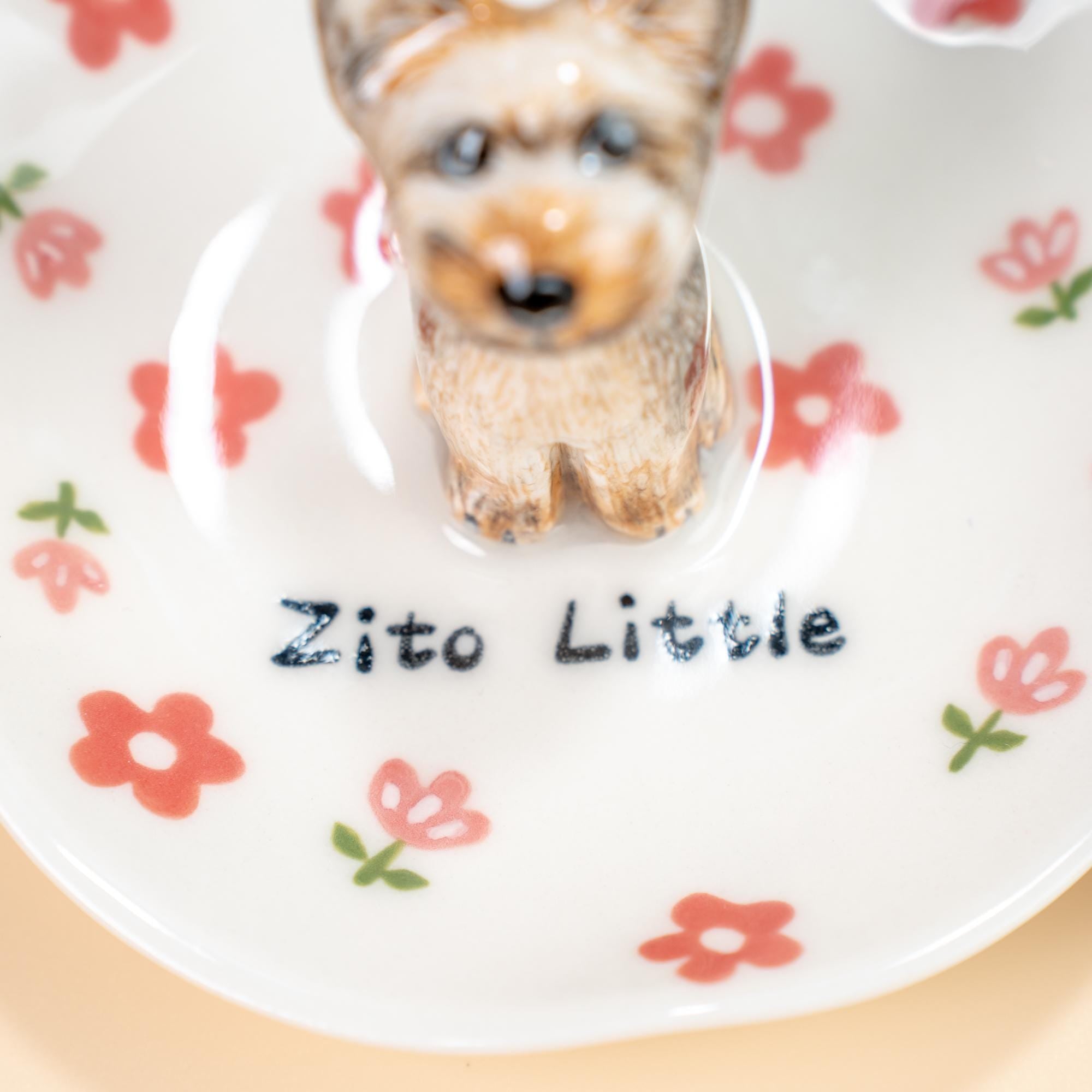 Custom Pet Ring Dish Personalized Fruit Sakura Cat Figurine Handmade Ceramic Cute Jewelry Holder Pet Lover Gift Unique Gift for Pet Lover