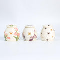 Custom Ceramic Pet Urn Personalized Handmade Foget me not cat urn Red Heart Dog Urn Paw Floral Memorial Pottery Urn for Ashes Unique Pet Urn