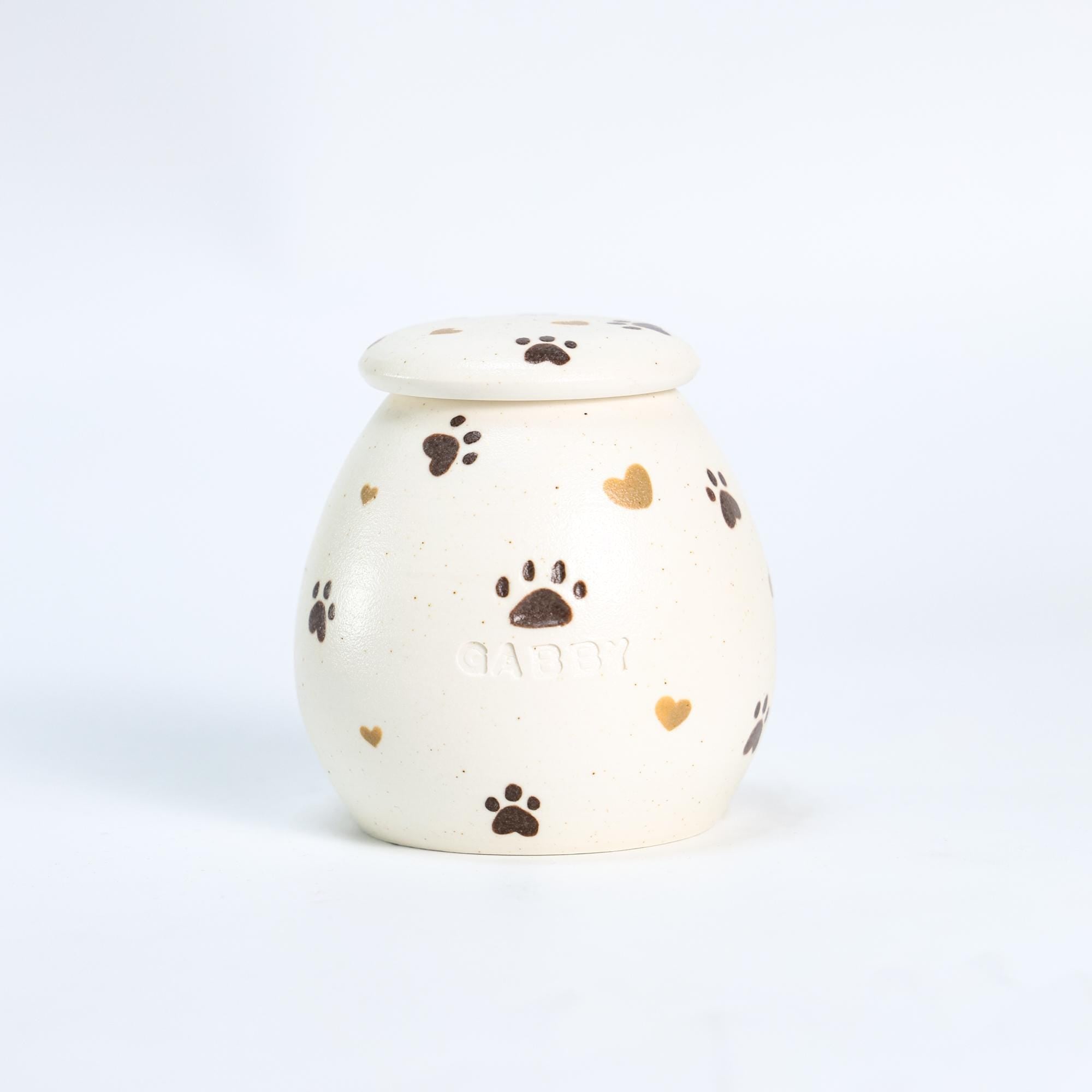 Custom Ceramic Pet Urn Personalized Handmade Foget me not cat urn Red Heart Dog Urn Paw Floral Memorial Pottery Urn for Ashes Unique Pet Urn