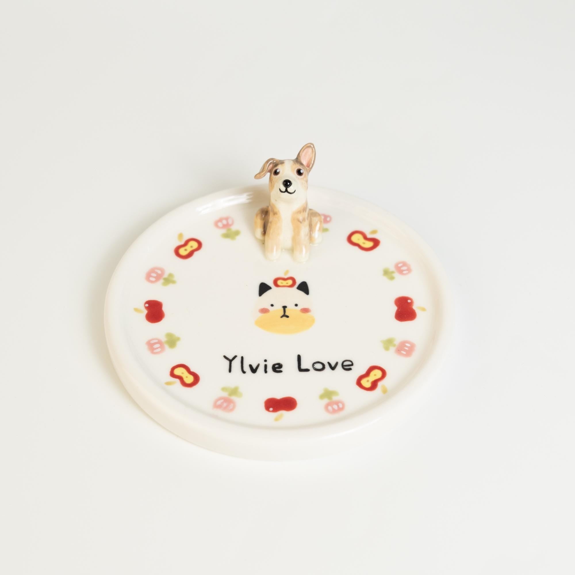 22 Patterns Custom Pet Ceramic Ring Dish Personalized Cat Figurine Ceramic Jewelry Holder Dog Lover Handmade Pet Lover Gift Trinket Dish