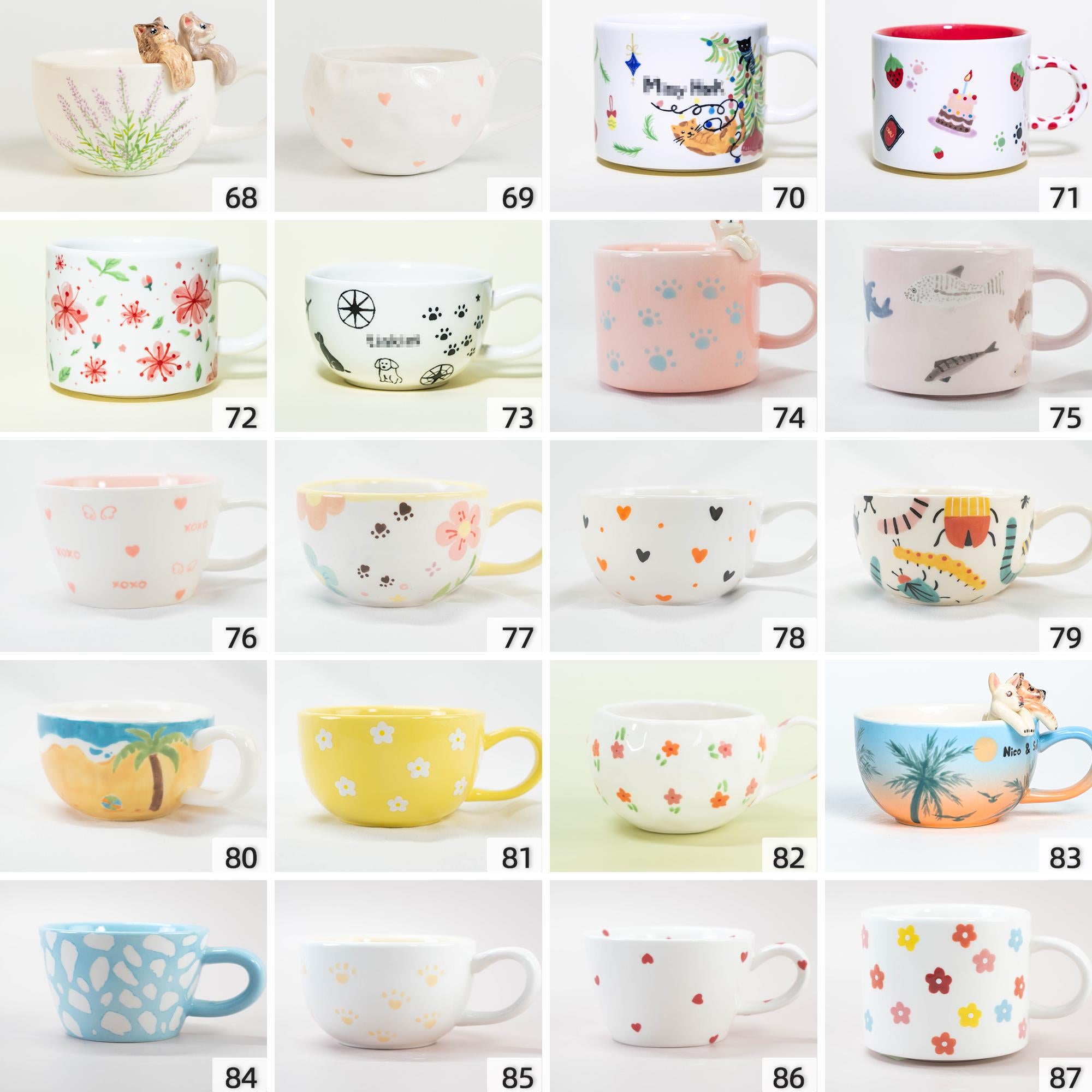 139 Designs Custom Pet Mug Personalized Handmade Ceramic Cat Dog Hidden inside Coffee Mug Cute Figurine Colorful Ceramic Cup Gift for Lover