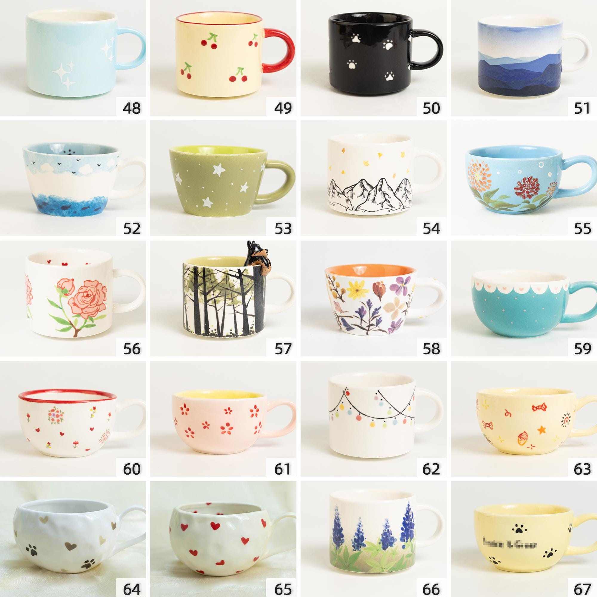 139 Designs Custom Pet Mug Personalized Handmade Ceramic Cat Dog Hidden inside Coffee Mug Cute Figurine Colorful Ceramic Cup Gift for Lover
