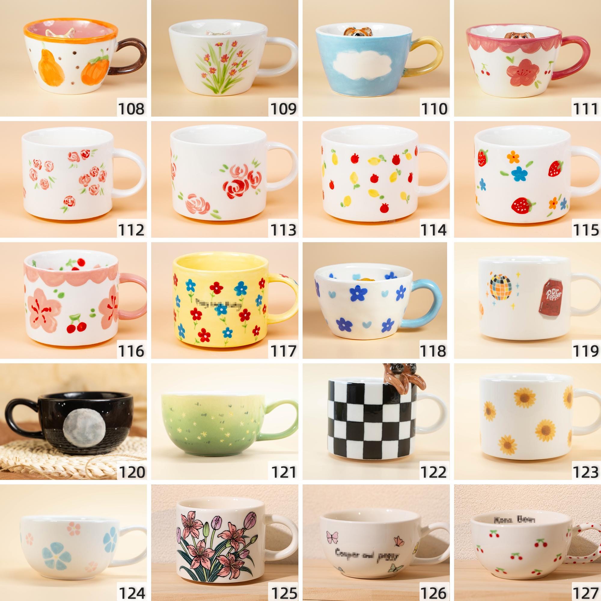 139 Designs Custom Pet Mug Personalized Handmade Ceramic Cat Dog Hidden inside Coffee Mug Cute Figurine Colorful Ceramic Cup Gift for Lover