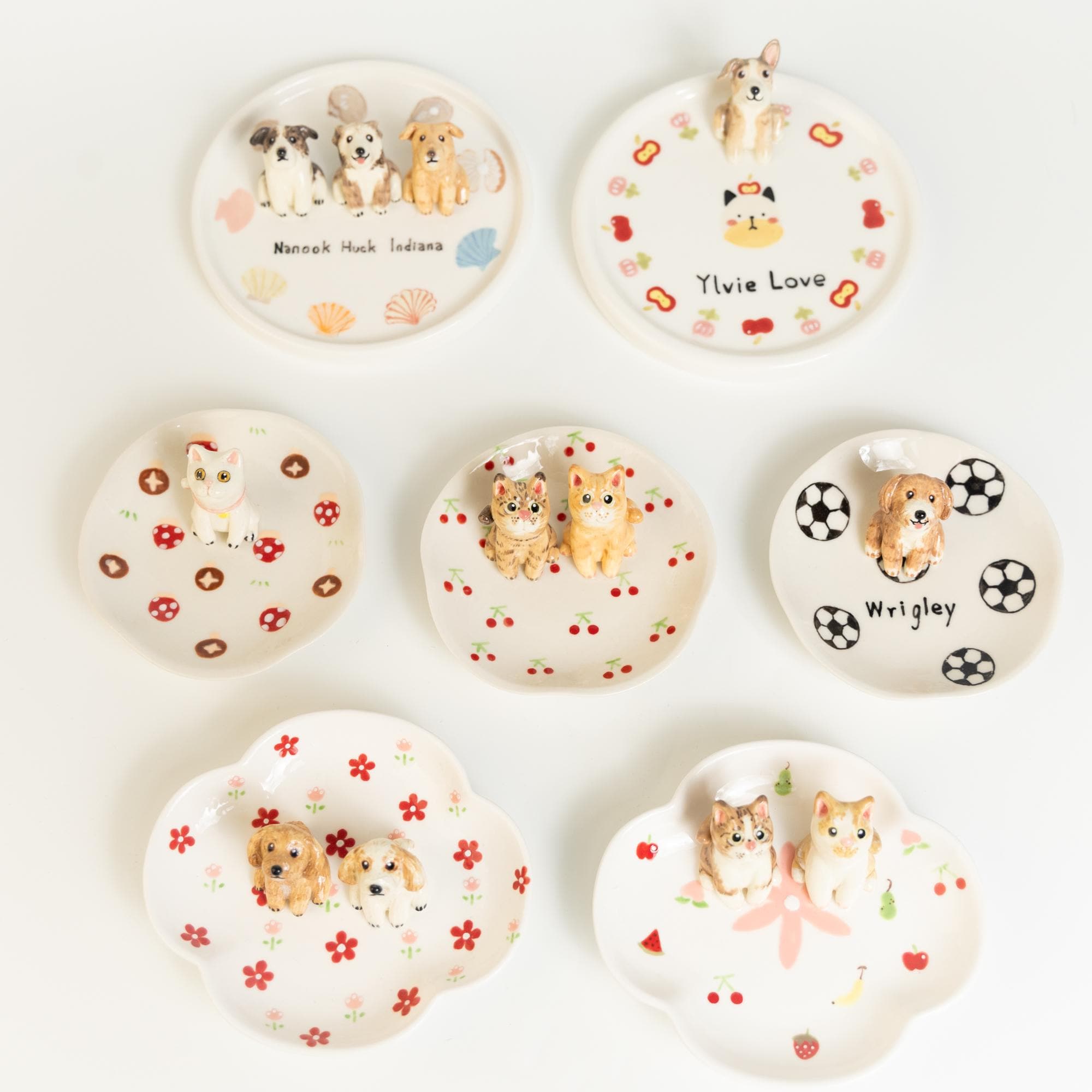 22 Patterns Custom Pet Ceramic Ring Dish Personalized Cat Figurine Ceramic Jewelry Holder Dog Lover Handmade Pet Lover Gift Trinket Dish