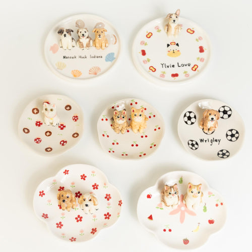 22 Patterns Custom Pet Ceramic Ring Dish Personalized Cat Figurine Ceramic Jewelry Holder Dog Lover Handmade Pet Lover Gift Trinket Dish