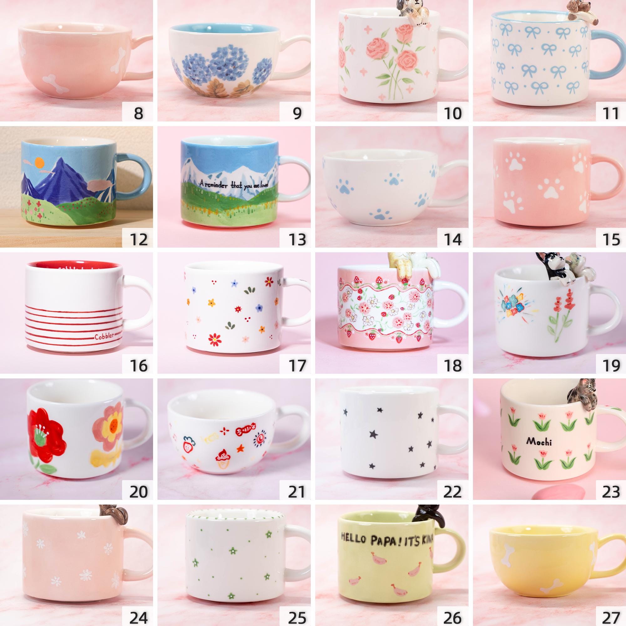 139 Designs Custom Pet Mug Personalized Handmade Ceramic Cat Dog Hidden inside Coffee Mug Cute Figurine Colorful Ceramic Cup Gift for Lover