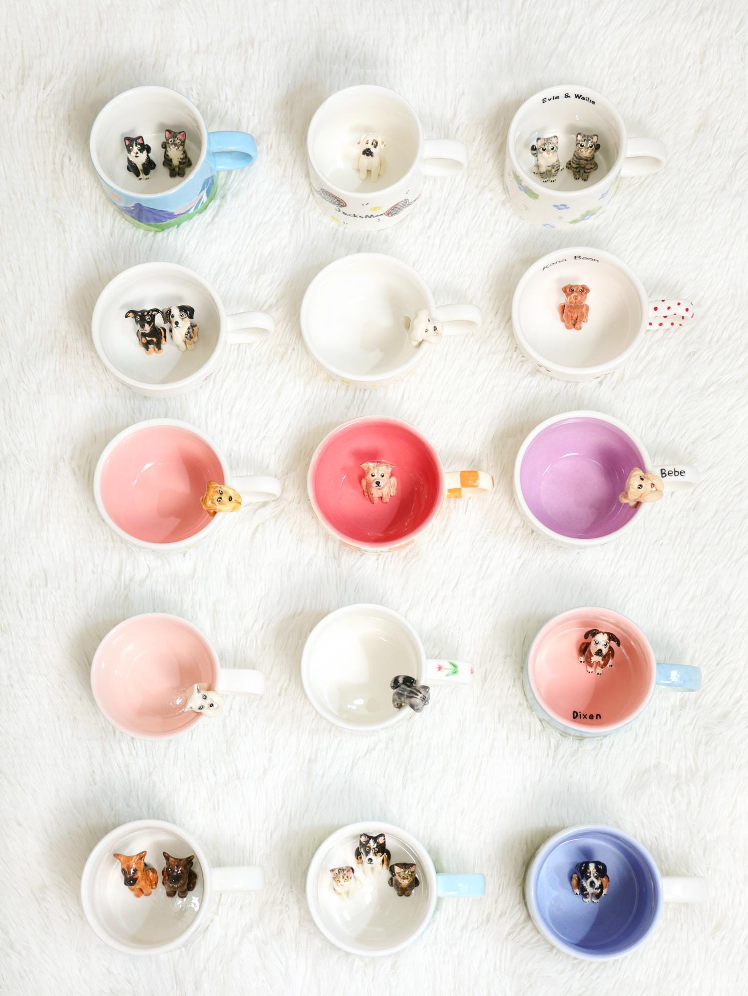 139 Designs Custom Pet Mug Personalized Handmade Ceramic Cat Dog Hidden inside Coffee Mug Cute Figurine Colorful Ceramic Cup Gift for Lover