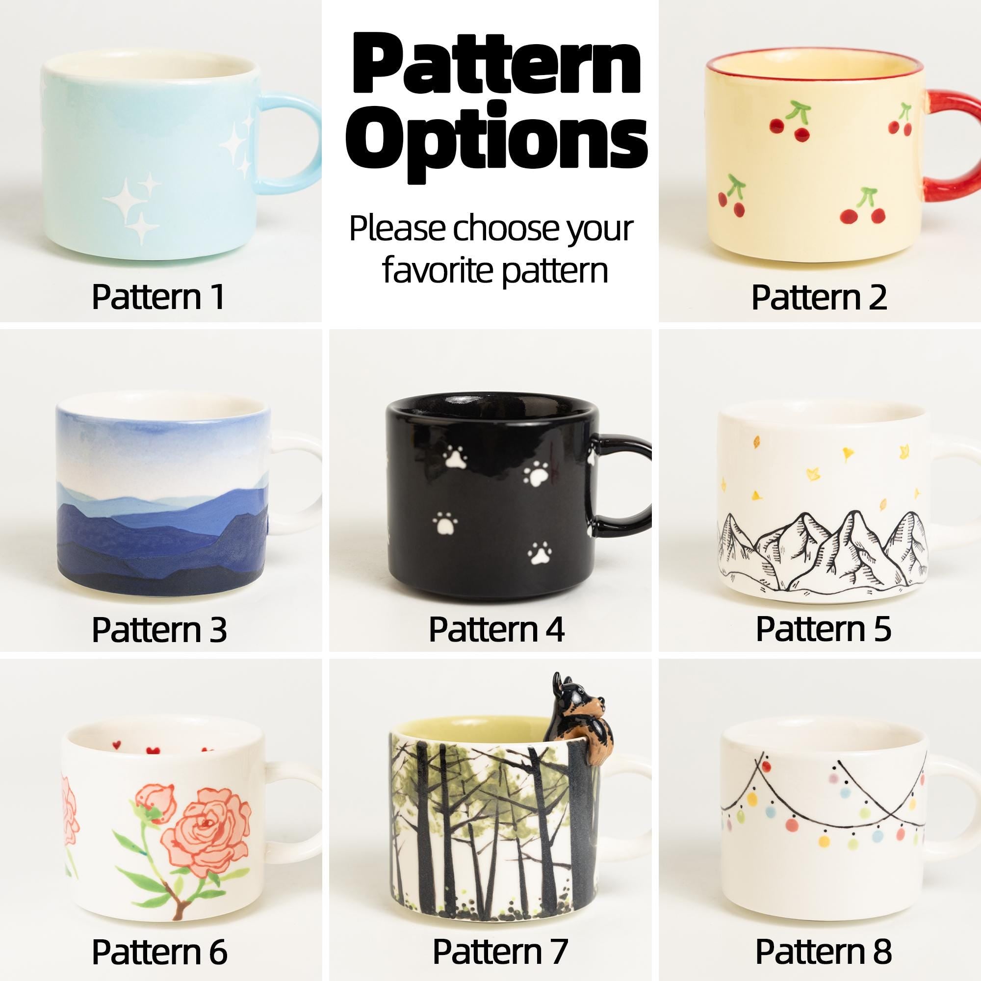 67 Patterns Custom 350ml Pet Mug Handmade Ceramic Coffee Mug Colorful Personalized Cat Mug Birthday Gift for Pet Owner Family Unique Dog Mug