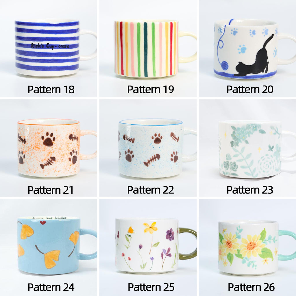 67 Patterns Custom 350ml Pet Mug Handmade Ceramic Coffee Mug Colorful Personalized Cat Mug Birthday Gift for Pet Owner Family Unique Dog Mug