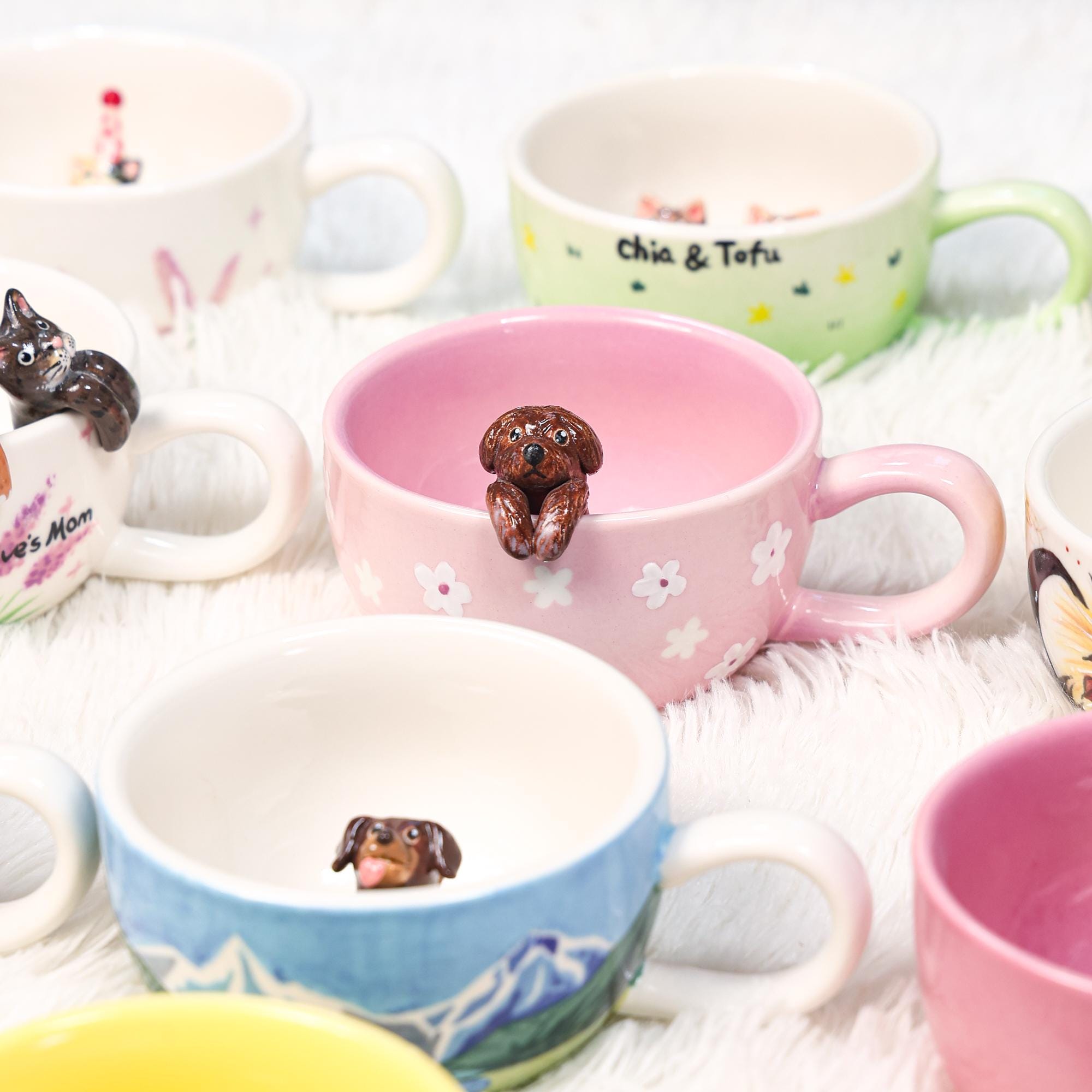 52 Style Custom 250ml Pet Handmade Coffee Mug Personalized Cat Mug Birthday Gift for Pet Owner Family Gift Cute Dog Puppy Cappuccino Mug Y2K