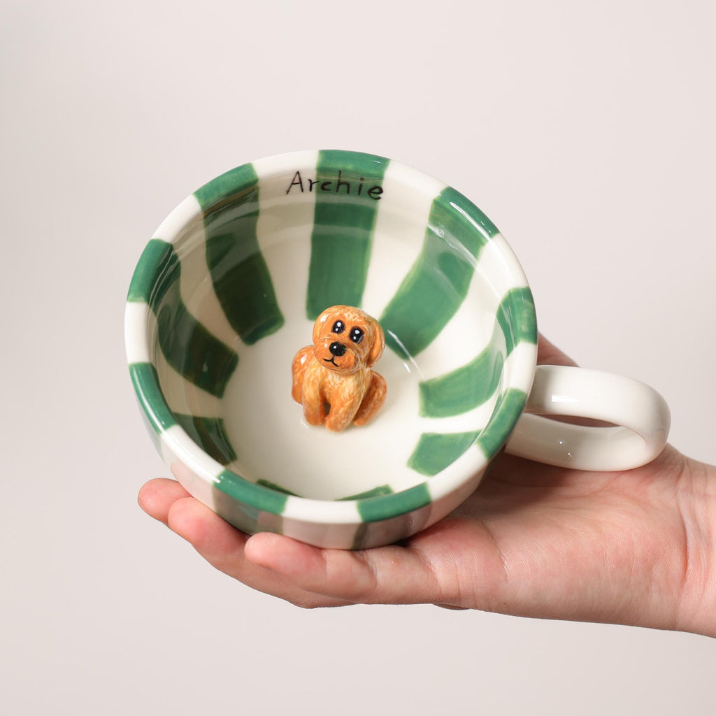 Custom Pet Mug Minimalist Coffee Cup Personalized Your Beloved Pet Ceramic Handmade Cat Inside Floral Tea Mug Pre-order Pottery Dog Cup Y2K