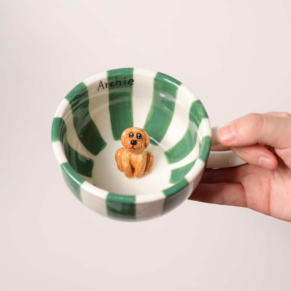 Custom Pet Mug Minimalist Coffee Cup Personalized Your Beloved Pet Ceramic Handmade Cat Inside Floral Tea Mug Pre-order Pottery Dog Cup Y2K