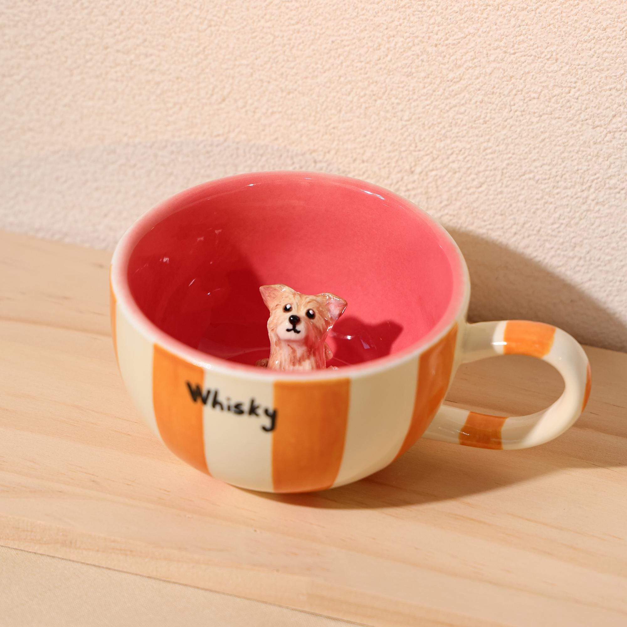Custom Pet Mug Handmade Ceramic Coffee Mug Personalized Handpainted Cute Dog Cappuccino Mug Hidden Animal Mug peekaboo mug Pet lover Gift