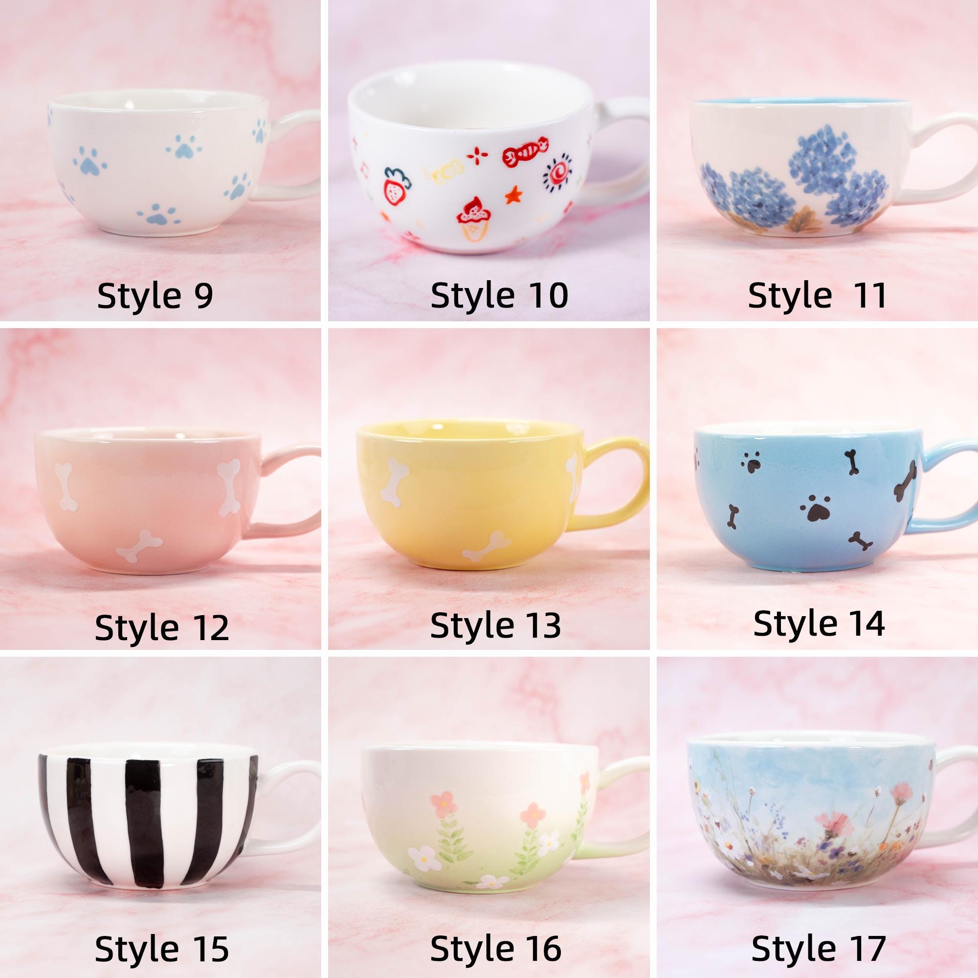 52 Style Custom 250ml Pet Handmade Coffee Mug Personalized Cat Mug Birthday Gift for Pet Owner Family Gift Cute Dog Puppy Cappuccino Mug Y2K