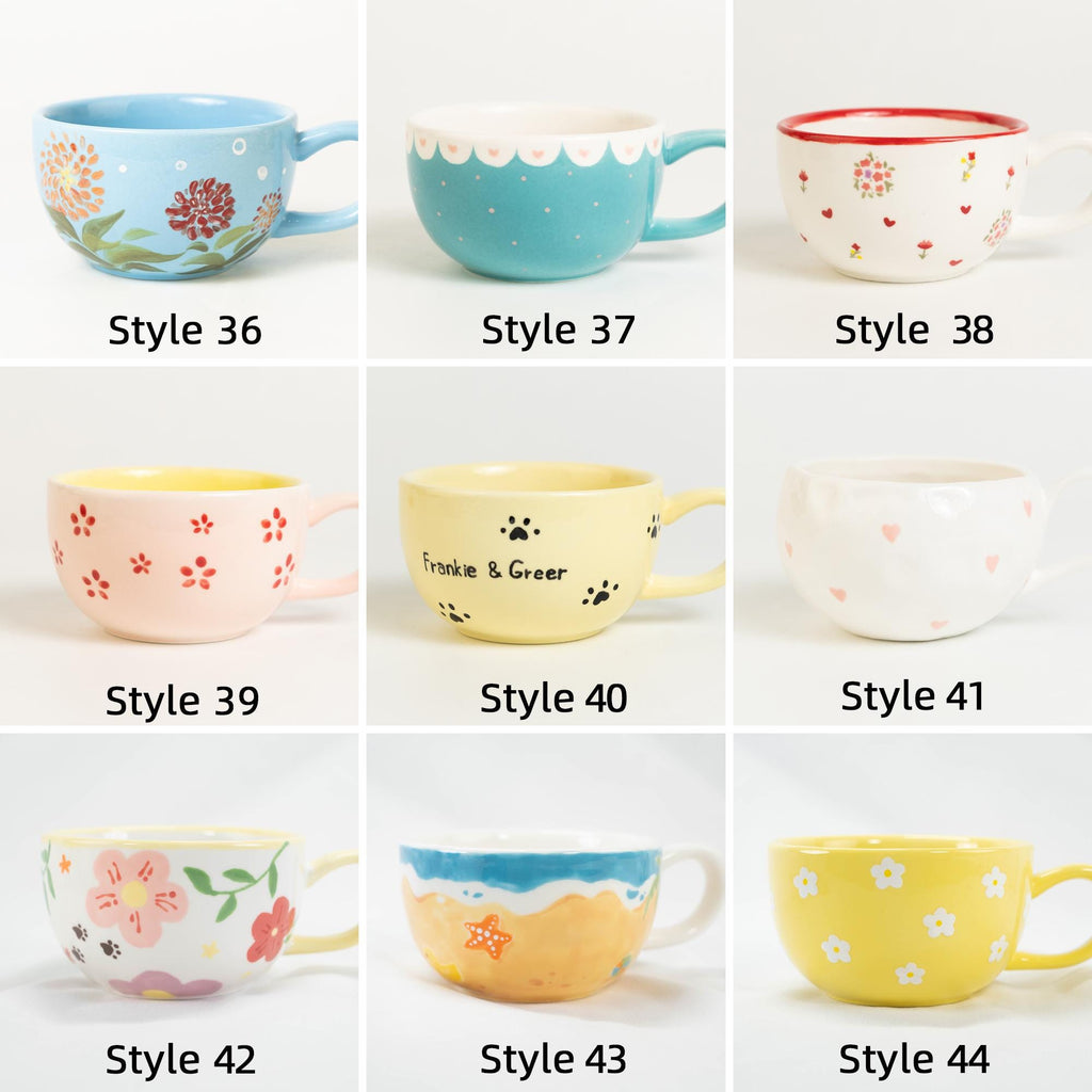 52 Style Custom 250ml Pet Handmade Coffee Mug Personalized Cat Mug Birthday Gift for Pet Owner Family Gift Cute Dog Puppy Cappuccino Mug Y2K