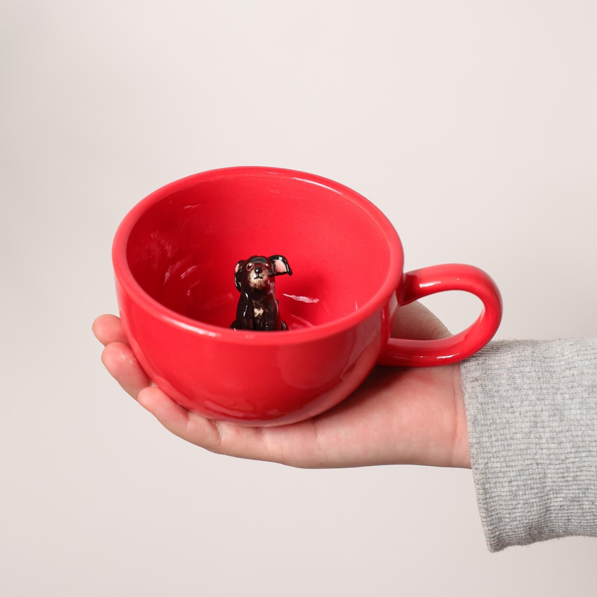 Custom Pet Mug Minimalist Coffee Cup Personalized Your Beloved Pet Ceramic Handmade Cat Inside Floral Tea Mug Pre-order Pottery Dog Cup Y2K