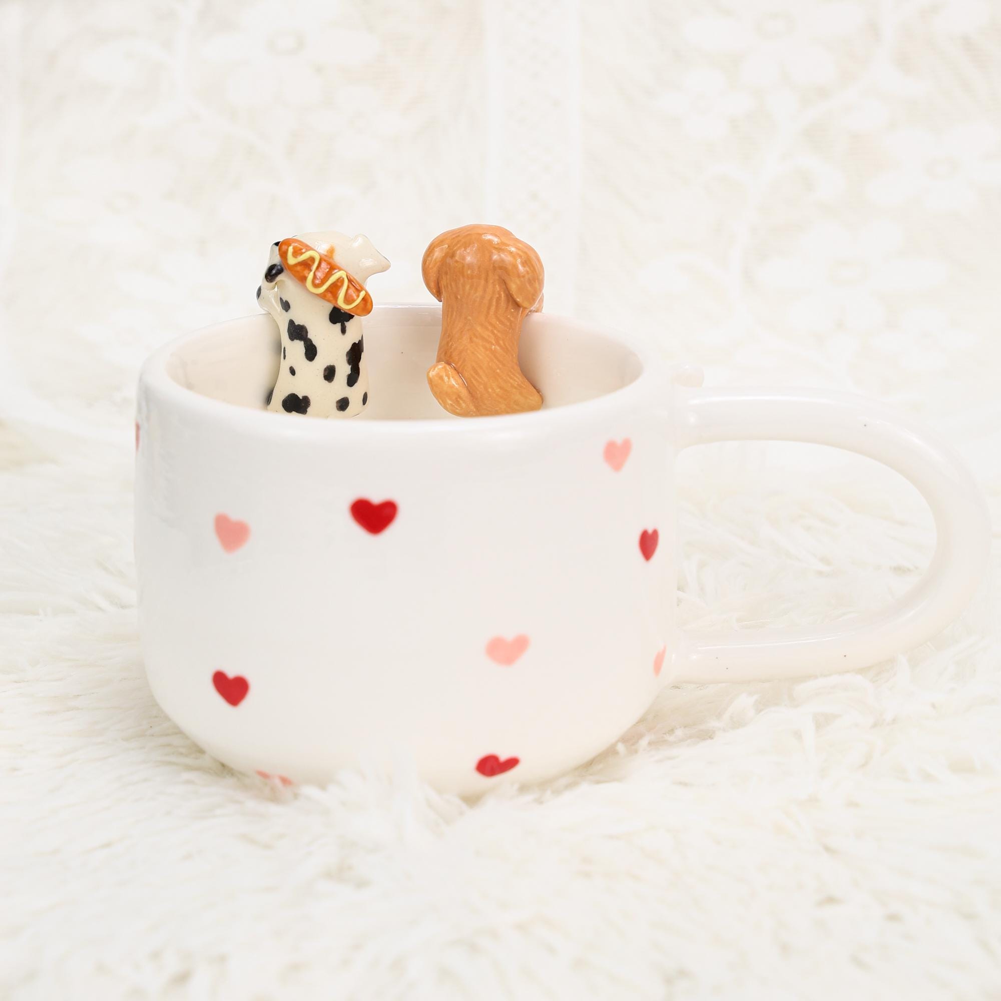 Custom Hearts Pet Mug Handmade Persoanlized Pet Cute Mug Handpainted Pottery Dog Mug Great Memorial Housewarming Gift for Cat Lover Y2K