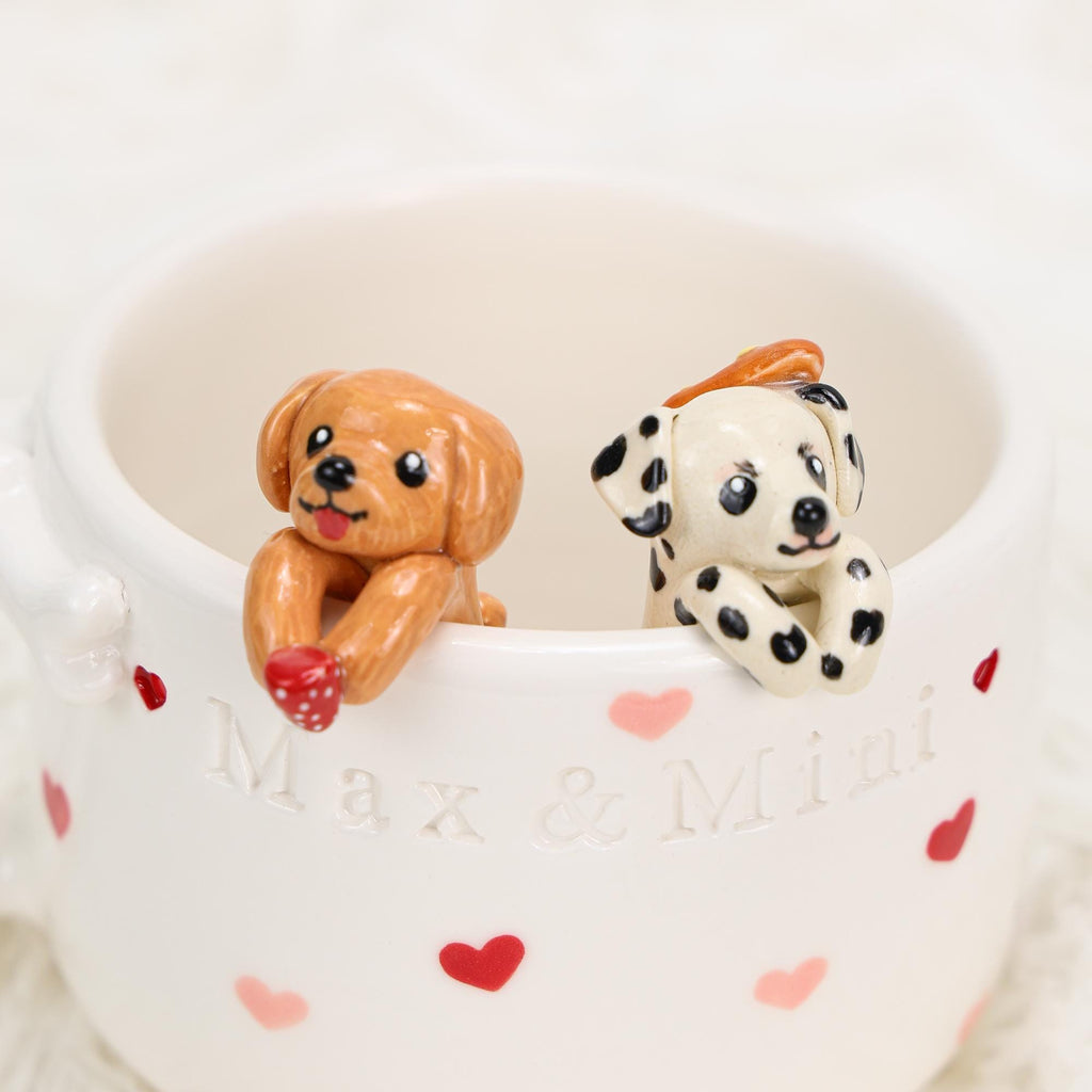 Custom Pet Coffee Mug Lavender Ceramic Peekaboo Cat Heart Mug Birthday Pet Owner Family Gift Cute Dog Puppy Cappuccino Mug Hidden Cup