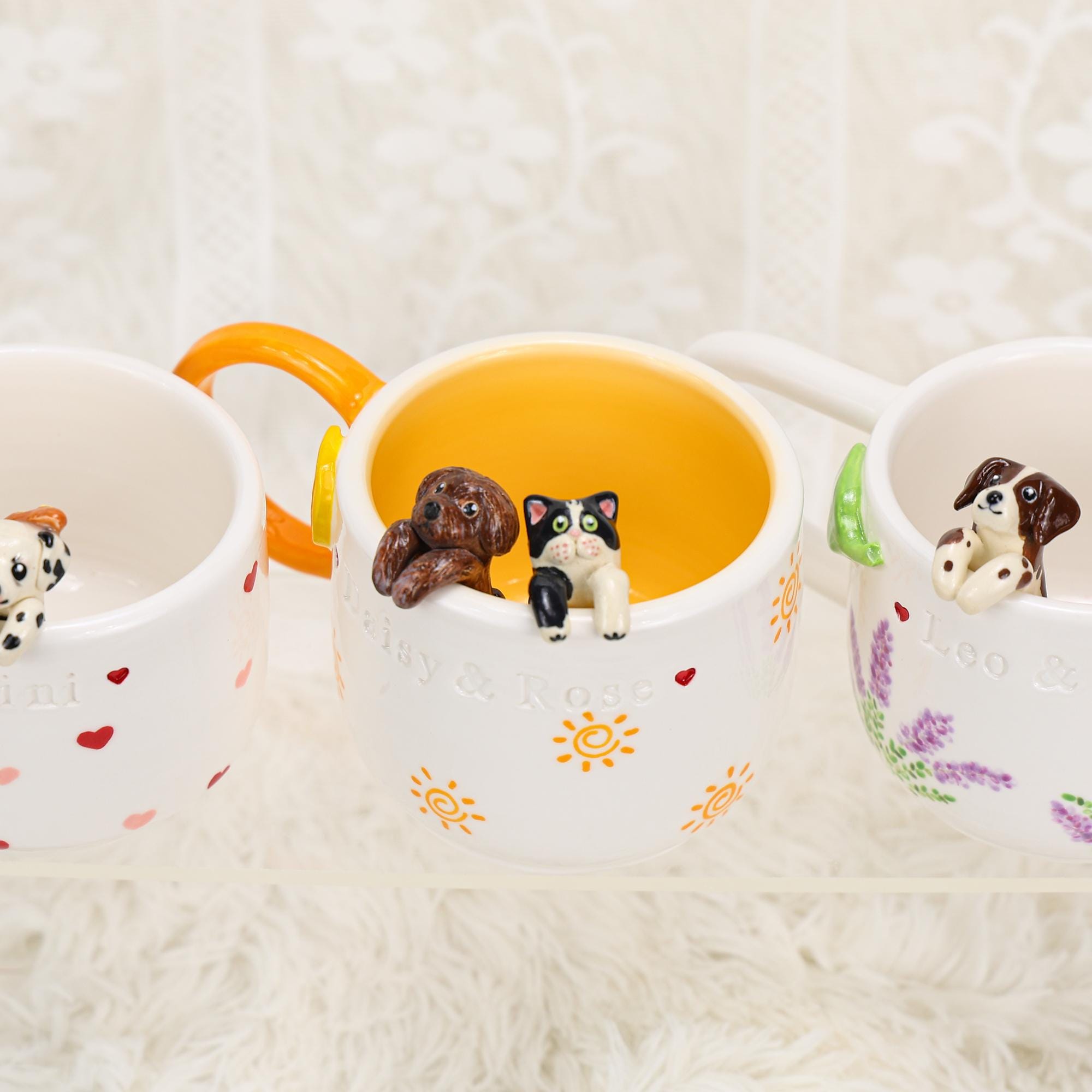 Custom Colorful Pet Mug Handmade Persoanlized Pet Cute Mug Handpainted Pottery Dog Mug Great Memorial Housewarming Gift for Cat Lover Y2K