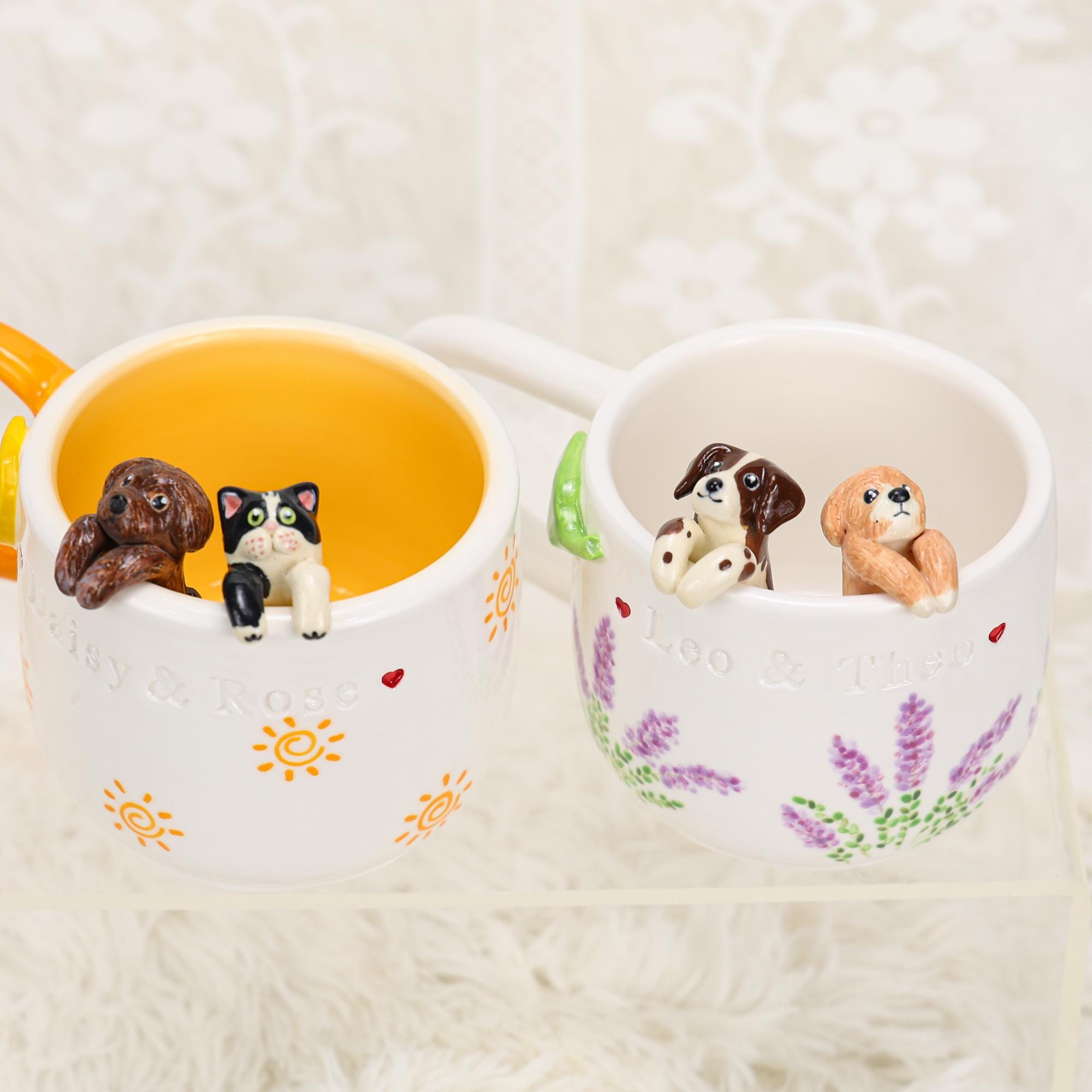 Custom Colorful Pet Mug Handmade Persoanlized Pet Cute Mug Handpainted Pottery Dog Mug Great Memorial Housewarming Gift for Cat Lover Y2K