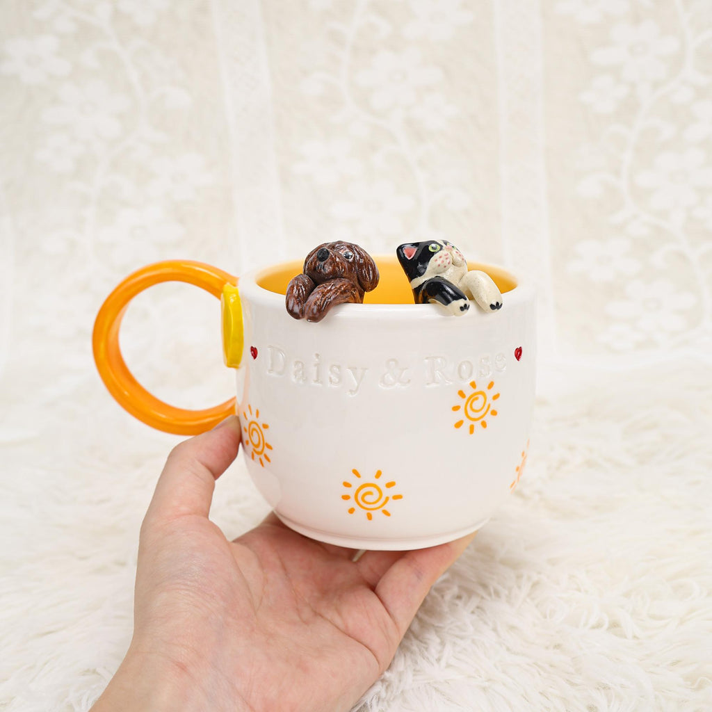 Custom Colorful Pet Mug Handmade Persoanlized Pet Cute Mug Handpainted Pottery Dog Mug Great Memorial Housewarming Gift for Cat Lover Y2K