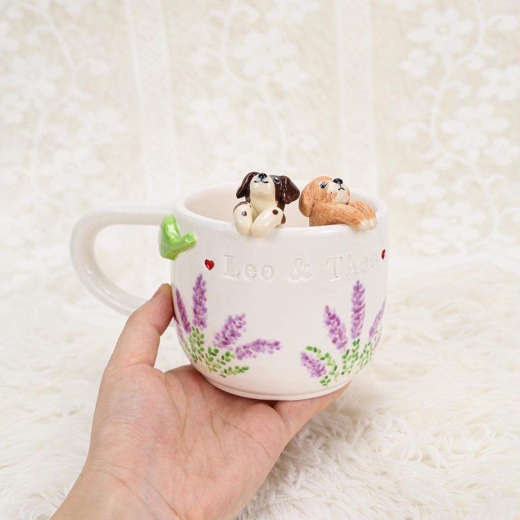 Custom Colorful Pet Mug Handmade Persoanlized Pet Cute Mug Handpainted Pottery Dog Mug Great Memorial Housewarming Gift for Cat Lover Y2K