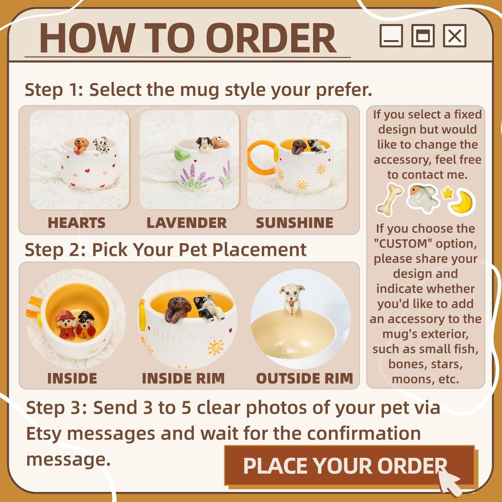 Custom Colorful Pet Mug Handmade Persoanlized Pet Cute Mug Handpainted Pottery Dog Mug Great Memorial Housewarming Gift for Cat Lover Y2K