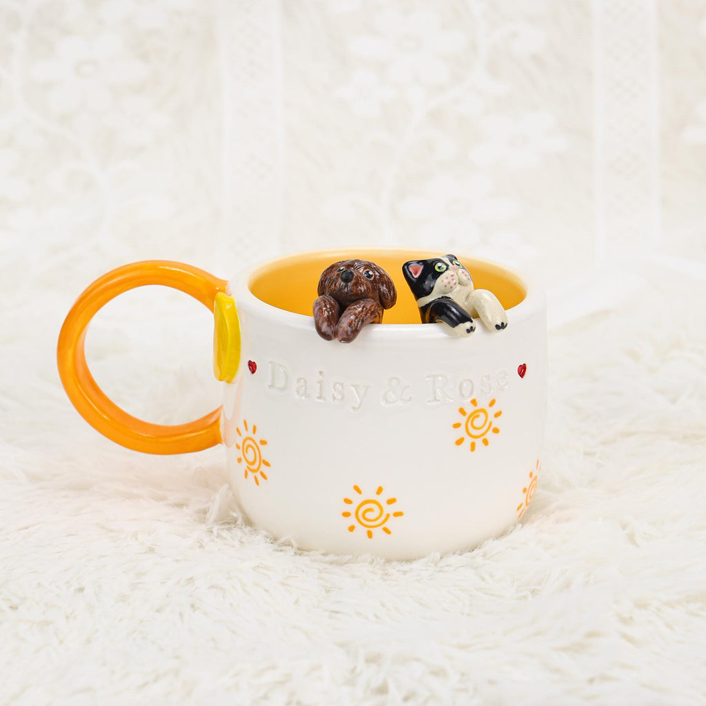 Personalized Pet Coffee Mug Custom Ceramic Peekaboo Cat Mug Pet Lover Gift Housewarming Gift Cute Dog Puppy Cappuccino Mug Hidden Cup