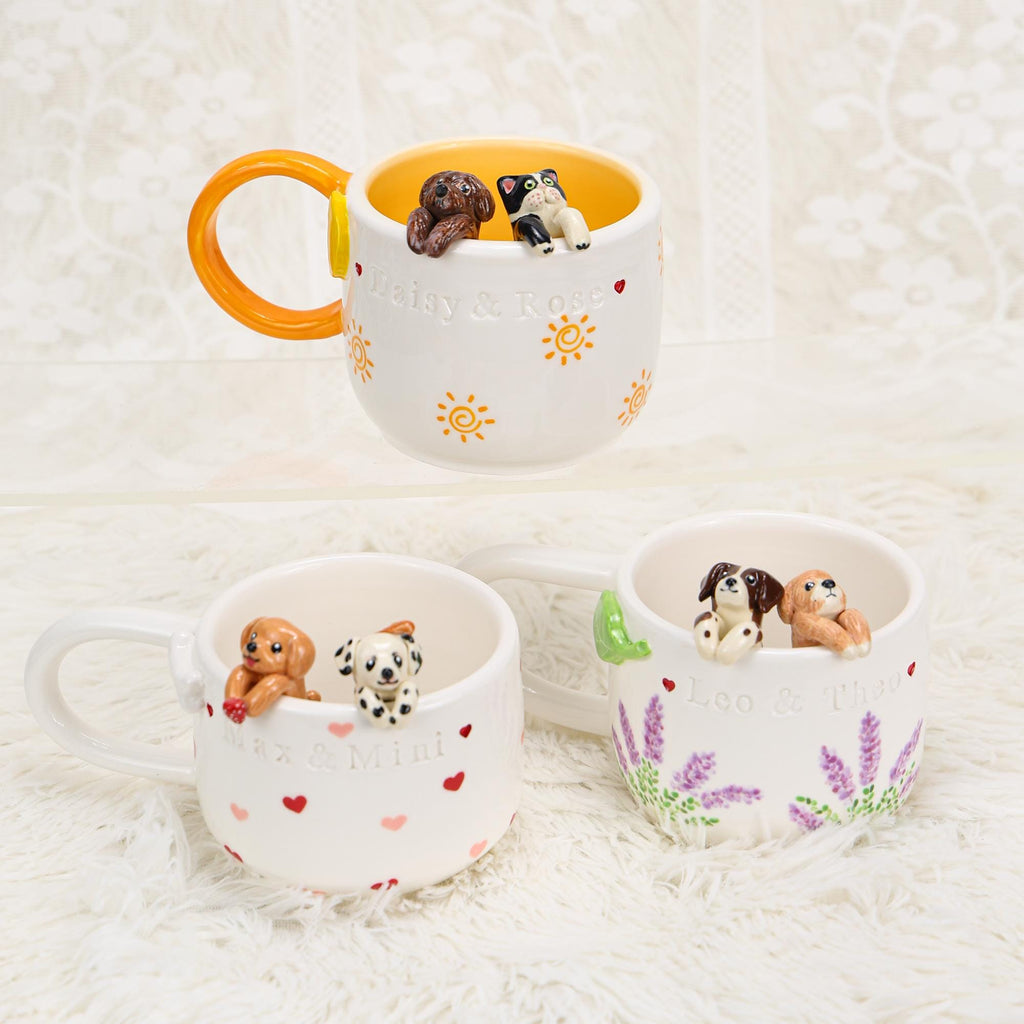 Personalized Pet Coffee Mug Custom Ceramic Peekaboo Cat Mug Pet Lover Gift Housewarming Gift Cute Dog Puppy Cappuccino Mug Hidden Cup