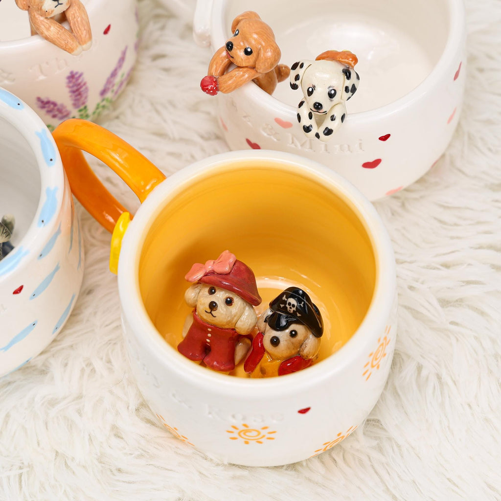 Personalized Pet Coffee Mug Custom Ceramic Peekaboo Cat Mug Pet Lover Gift Housewarming Gift Cute Dog Puppy Cappuccino Mug Hidden Cup
