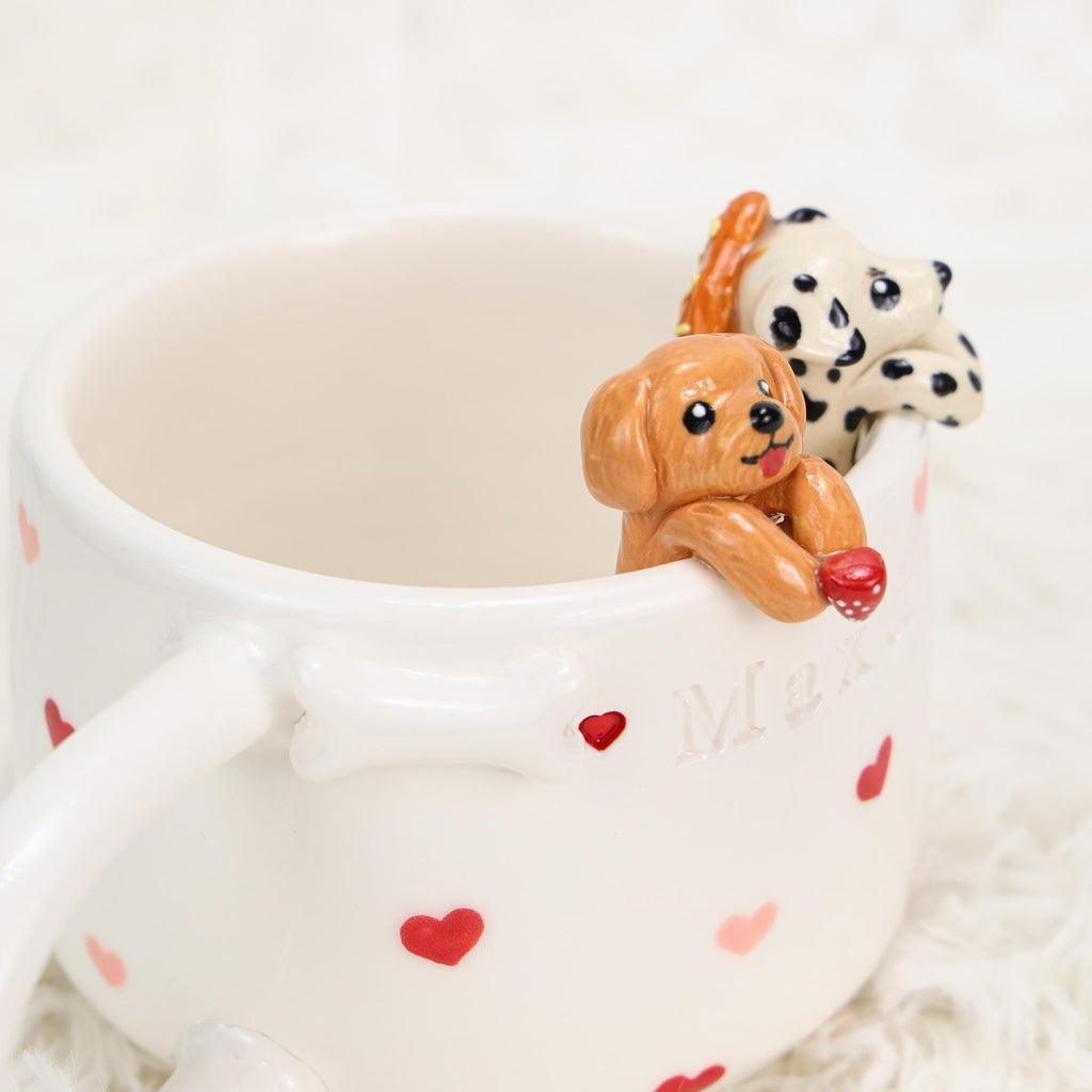 Custom Pet Coffee Mug Lavender Ceramic Peekaboo Cat Heart Mug Birthday Pet Owner Family Gift Cute Dog Puppy Cappuccino Mug Hidden Cup