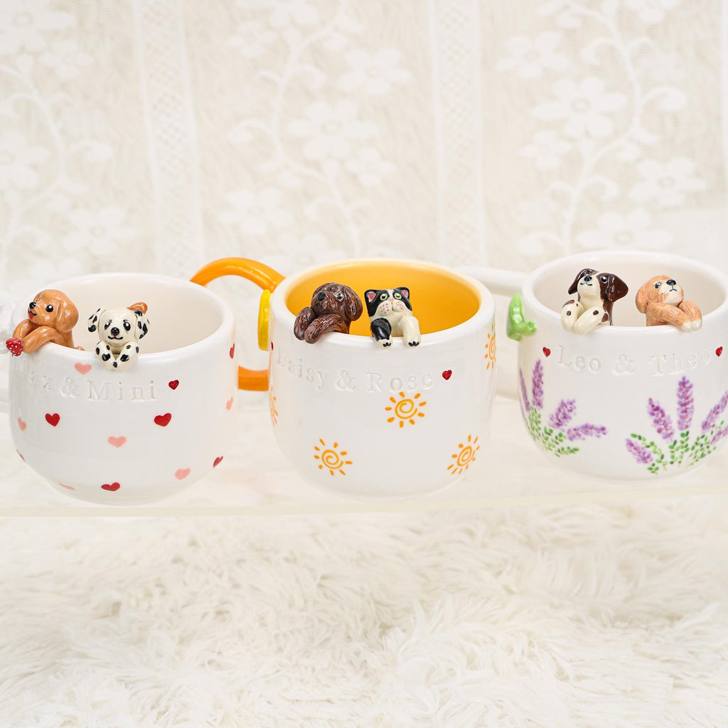 Custom Colorful Pet Mug Handmade Persoanlized Pet Cute Mug Handpainted Pottery Dog Mug Great Memorial Housewarming Gift for Cat Lover Y2K