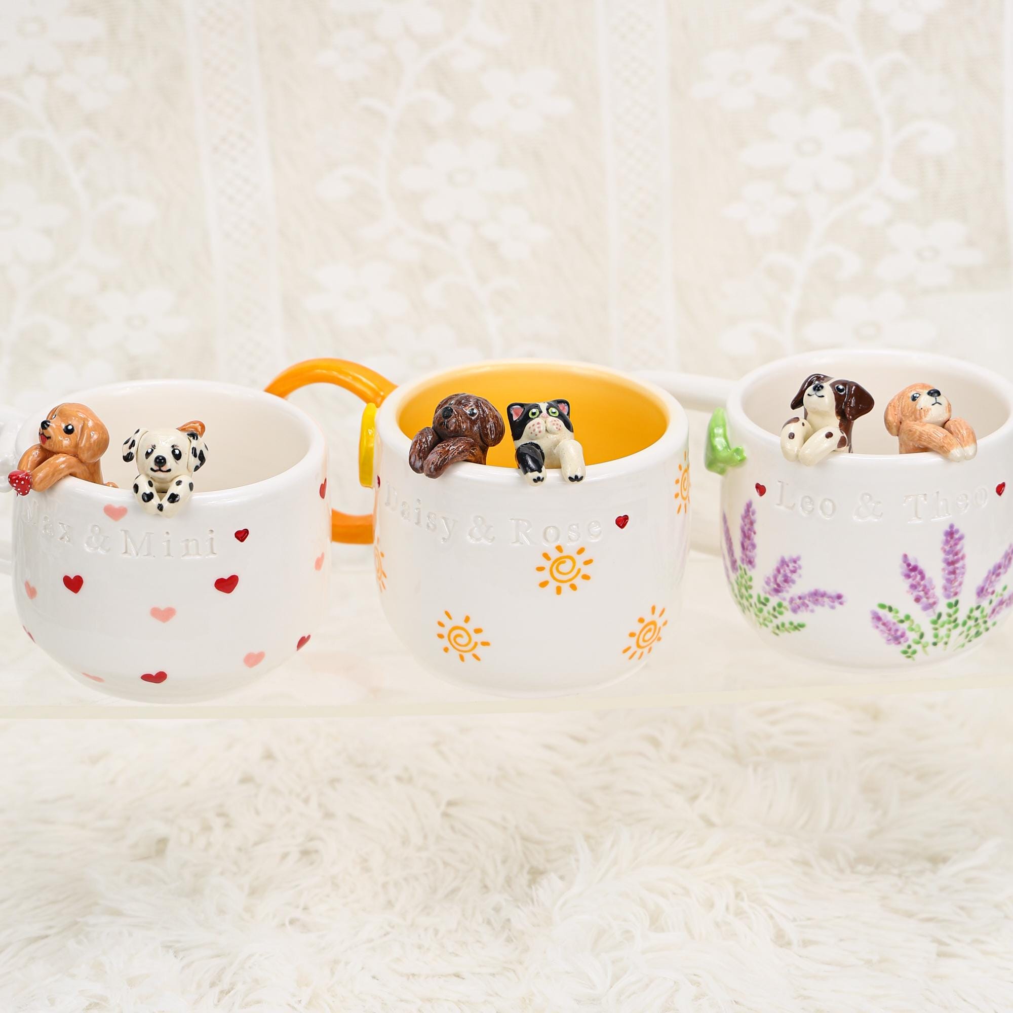 Custom Colorful Pet Mug Handmade Persoanlized Pet Cute Mug Handpainted Pottery Dog Mug Great Memorial Housewarming Gift for Cat Lover Y2K
