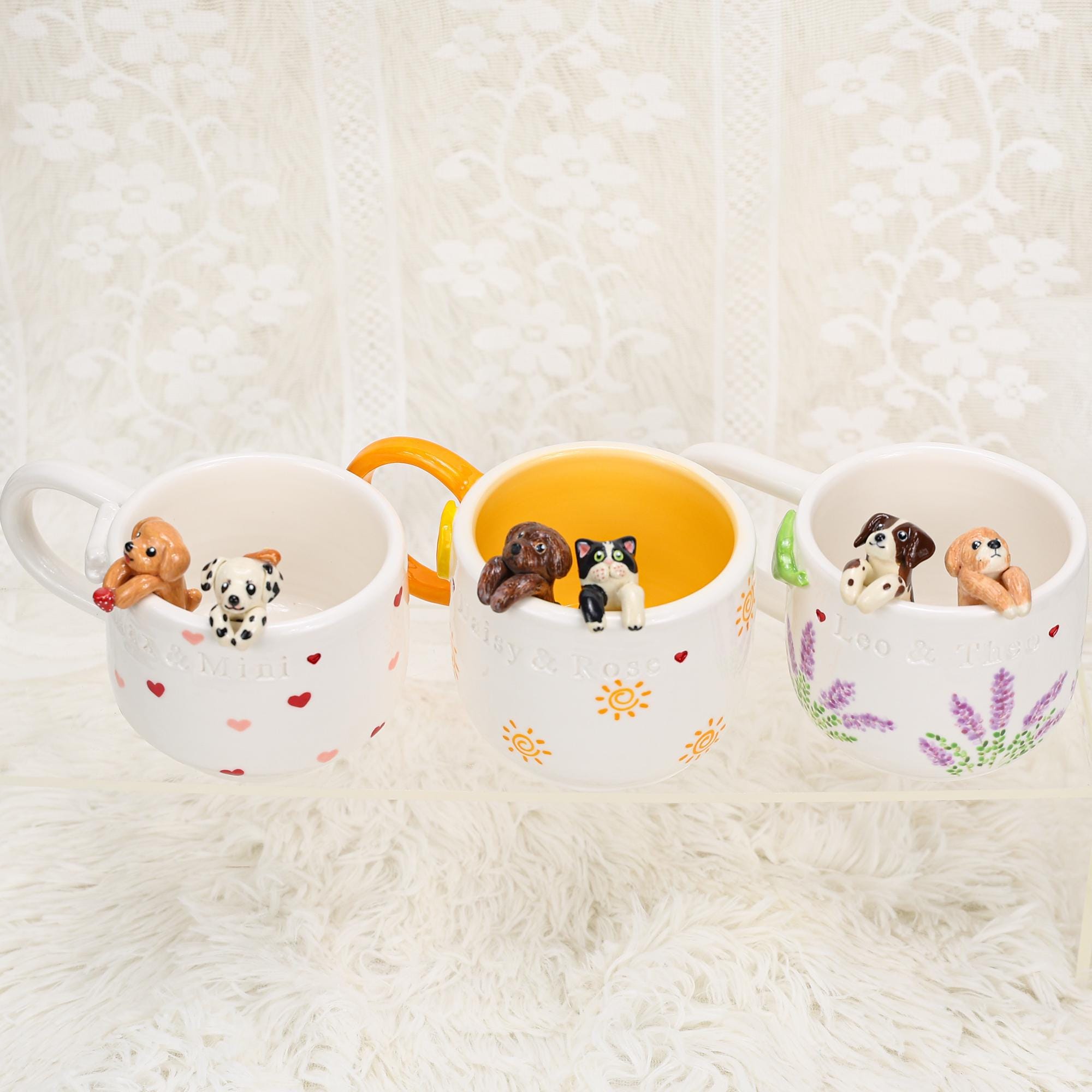 Custom Colorful Pet Mug Handmade Persoanlized Pet Cute Mug Handpainted Pottery Dog Mug Great Memorial Housewarming Gift for Cat Lover Y2K