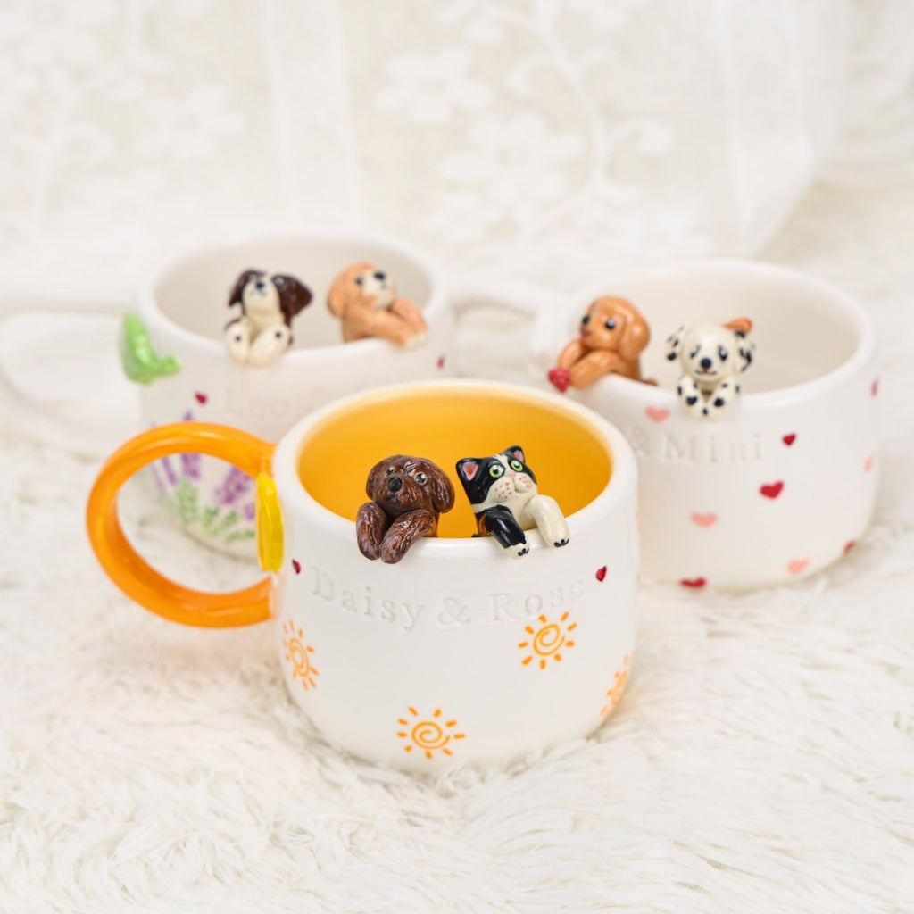 Custom Colorful Pet Mug Handmade Persoanlized Pet Cute Mug Handpainted Pottery Dog Mug Great Memorial Housewarming Gift for Cat Lover Y2K